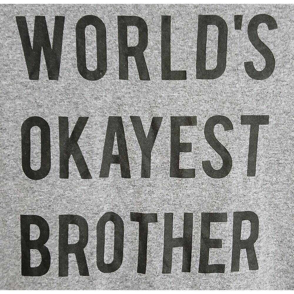 Delta World's Okayest Brother T-Shirt Men's Large Gray